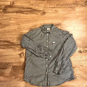 - Lee jean’s company black and light grey check cotton shirt women small